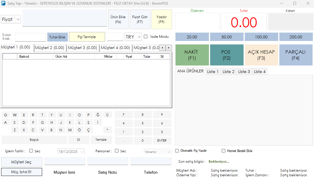 Hızlı Barkod Satış Programı POS ÖMÜR BOYU MASAÜSTÜ 1 YIL WEB & MOBİL HEDİYE